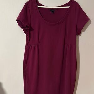 Banana Republic Tunic Dress‎ Magenta Relaxed Pockets Minimalist size Extra Large